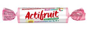 Актифрут Витамин С таблетки жевательные с сахаром со вкусом Клубники 2,5г 10 шт. Актифрут Витамин С таблетки жевательные с сахаром со вкусом Клубники 2,5г 10 шт.