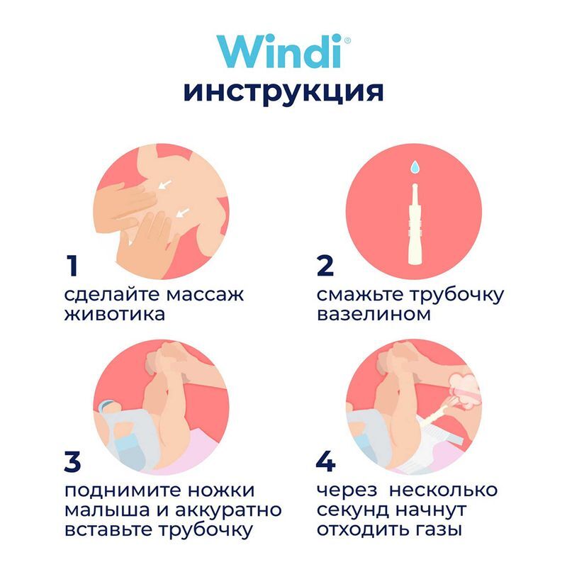 Винди трубка газоотводная для новорожденных 10 шт., фото №4