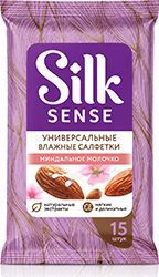 Силк Сенс салфетки влажные универсальные Миндальное молочко 15 шт. Гранд А.В. Силк Сенс салфетки влажные универсальные Миндальное молочко 15 шт. Гранд А.В.