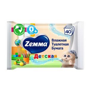 Земма бумага туалетная влажная детская 40 шт. Земма бумага туалетная влажная детская 40 шт.