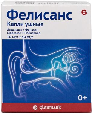 Фелисанс 10мг/г+40мг/г 16г капли ушные Фелисанс 10мг/г+40мг/г 16г капли ушные