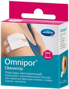 Хартманн омнипор пластырь фиксирующий 5мх1,25см нетканая основа белый Хартманн омнипор пластырь фиксирующий 5мх1,25см нетканая основа белый