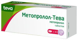 Метопролол-Тева 100мг N30 таб. Меркле Гмбх