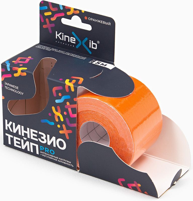 Кинексиб про кинезио-тейп бинт 5смх5м оранжевый, фото №2