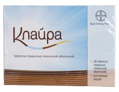 Клайра N28х3 таблетки покрытые пленочной оболочкой Bayer Weimar GmbH & Co. Kg
