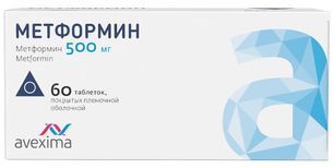 Метформин 500мг 60 шт. таблетки покрытые пленочной оболочкой Ирбитский химфармзавод Оао