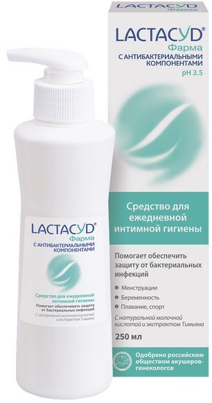 Лактацид Фарма средство для интимной гигиены с антибактериальными компонентами 250мл