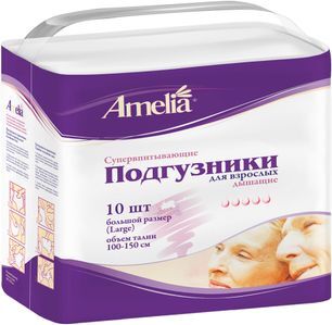 Амелия подгузники для взрослых размер L 10 шт. Гигровата Амелия подгузники для взрослых размер L 10 шт. Гигровата