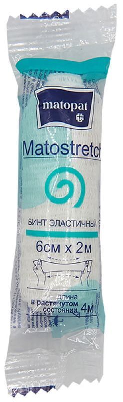 Матопат Матострейч бинт эластичный тканый без застежкой 6смх2м 1 шт.