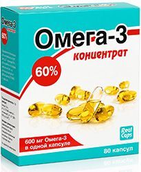 Омега-3 капсулы 60% концентрат 600мг (1г) 80 шт. РеалКапс Омега-3 капсулы 60% концентрат 600мг (1г) 80 шт. РеалКапс