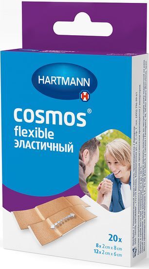Хартманн Космос Текстильный/Флекс пластырь 2-x размеров 20 шт.