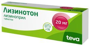 Лизинотон 20мг 28 шт. таблетки Actavis Group Лизинотон 20мг 28 шт. таблетки Actavis Group