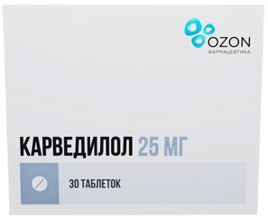 Карведилол 25мг 30 шт. таблетки Озон Карведилол 25мг 30 шт. таблетки Озон