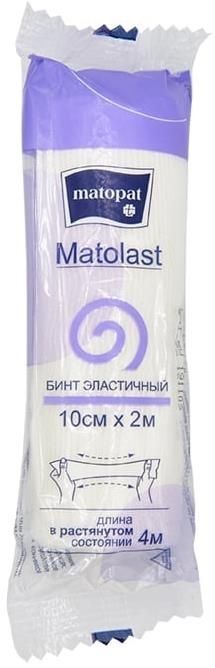 Матопат матоласт бинт эластичный тканевый без застежки 10смх2м 1 шт.