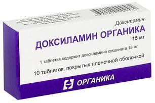 Доксиламин Органика 15мг 10 шт. таблетки покрытые пленочной оболочкой Доксиламин Органика 15мг 10 шт. таблетки покрытые пленочной оболочкой