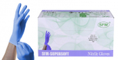 Сфм перчатки смотровые нитриловые нестерильные неопудренные текстурированные на пальцах (голубые) арт.534653 размер L 50 шт.