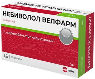 Небиволол Велфарм 5мг 28 шт. таблетки Небиволол Велфарм 5мг 28 шт. таблетки