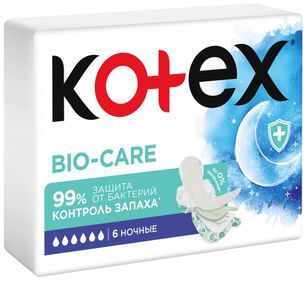 Котекс био-кэа прокладки ночные 6 шт. Котекс био-кэа прокладки ночные 6 шт.