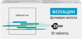 Фолацин 5мг 30 шт. таблетки Фолацин 5мг 30 шт. таблетки