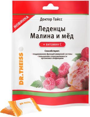 Доктор Тайсс леденцы Малина/Мёд + витамин С 52г Доктор Тайсс леденцы Малина/Мёд + витамин С 52г