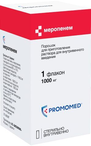 Меропенем 1000мг порошок для приготовления раствора для внутривенного введения Меропенем 1000мг порошок для приготовления раствора для внутривенного введения