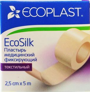Экопласт Экосилк пластырь медицинский фиксирующий текстильный 2,5смх5м Экопласт Экосилк пластырь медицинский фиксирующий текстильный 2,5смх5м