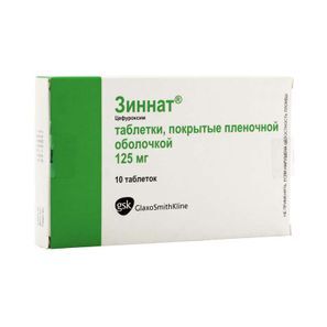 Зиннат 125мг 10 шт. таблетки покрытые пленочной оболочкой Зиннат 125мг 10 шт. таблетки покрытые пленочной оболочкой
