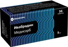 Ивабрадин Медисорб 5мг 56 шт. таблетки покрытые пленочной оболочкой Ивабрадин Медисорб 5мг 56 шт. таблетки покрытые пленочной оболочкой