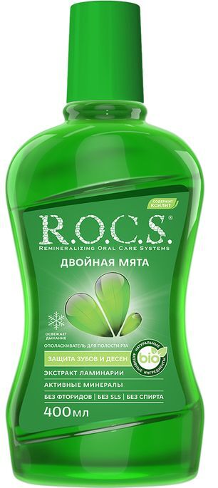 Рокс ополаскиватель для полости рта Двойная мята 400мл