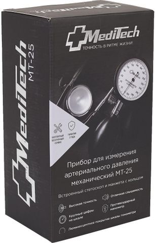 Медитек Тонометр механический Мт-25 с нагнетателем и манометром Медитек Тонометр механический Мт-25 с нагнетателем и манометром