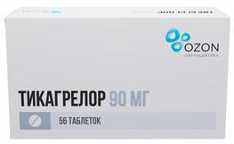 Тикагрелор 90мг 56 шт. таблетки покрытые пленочной оболочкой Тикагрелор 90мг 56 шт. таблетки покрытые пленочной оболочкой