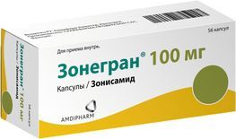 Зонегран 100мг 56 шт. капсулы Зонегран 100мг 56 шт. капсулы