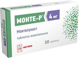 Монте-Р 4мг 30 шт. таблетки покрытые пленочной оболочкой Монте-Р 4мг 30 шт. таблетки покрытые пленочной оболочкой