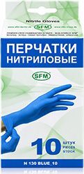 Сфм перчатки нитриловые нестерильные неопудренные голубые размер M 5 шт. пара