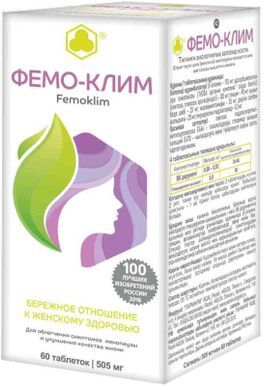 Фемо-клим таблетки 505мг 60 шт. Фемо-клим таблетки 505мг 60 шт.