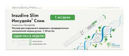 Инсудайв Слим 1мг/доза 3мл раствор для подкожного введения шприц-ручка (в комплекте с иглами-4шт) Инсудайв Слим 1мг/доза 3мл раствор для подкожного введения шприц-ручка (в комплекте с иглами-4шт)