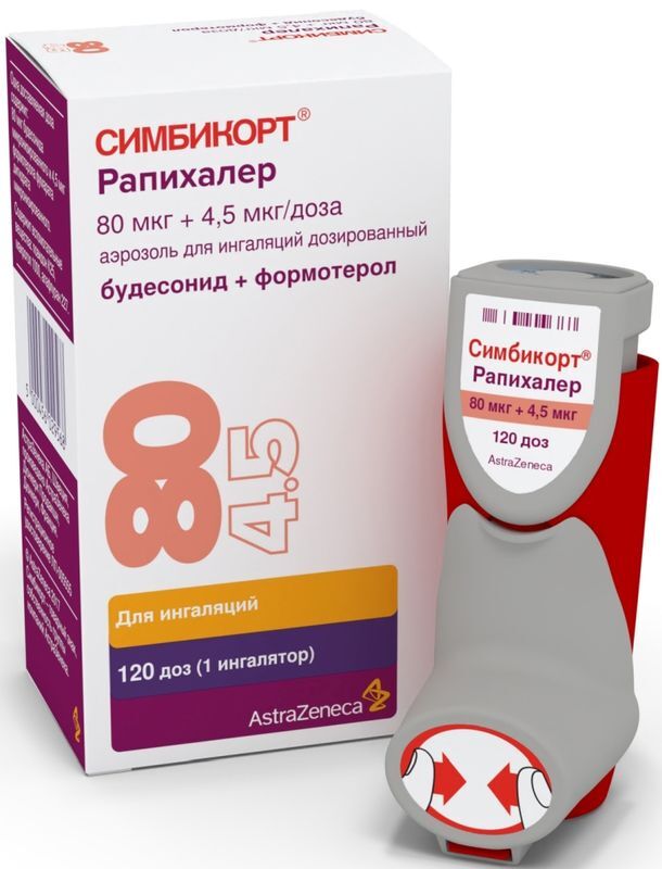 Симбикорт Рапихалер 80мкг+4,5мкг/доза 120 шт. аэрозоль для ингаляций дозированный, фото №2