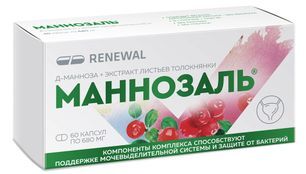 Маннозаль (D-манноза+толокнянки листьев экстракт) капсулы 60 шт. Маннозаль (D-манноза+толокнянки листьев экстракт) капсулы 60 шт.