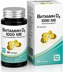 Витамин D3 (Холекальциферол) 1000Ме капсулы 90 шт. РеалКапс Зао Витамин D3 (Холекальциферол) 1000Ме капсулы 90 шт. РеалКапс Зао