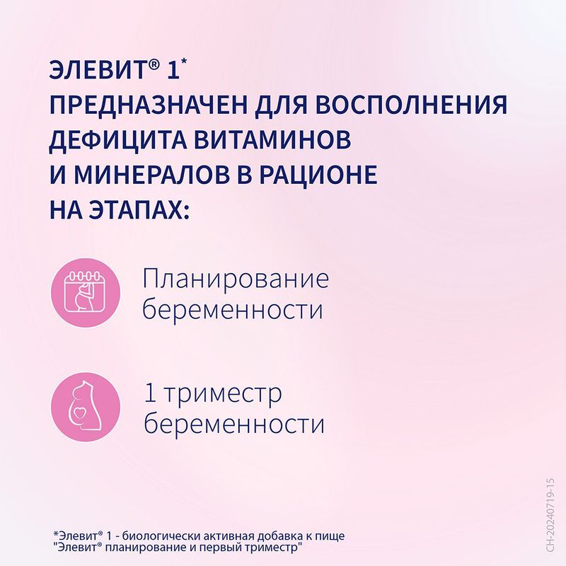 Элевит Планирование И Первый Триместр таблетки покрытые пленочной оболочкой 30 шт., фото №5