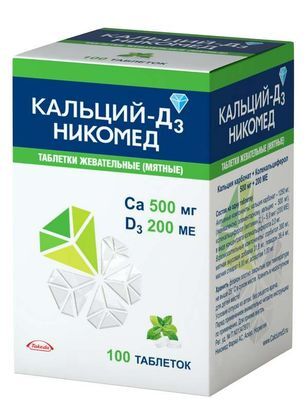 Кальций-Д3 Никомед 100 шт. таблетки жевательные Мята