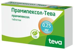 Прамипексол-Тева 0,25мг 30 шт. таблетки Прамипексол-Тева 0,25мг 30 шт. таблетки