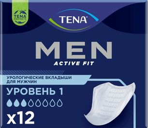 Тена Мен Актив Фит Уровень 1 вкладыши для мужчин 12 шт. Тена Мен Актив Фит Уровень 1 вкладыши для мужчин 12 шт.