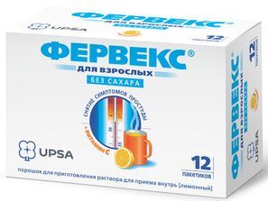 Фервекс 12 шт. порошок для приготовления раствора для приема внутрь Лимон без сахара