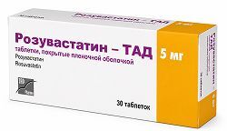 Розувастатин-тад 5мг 30 шт. таблетки покрытые пленочной оболочкой Розувастатин-тад 5мг 30 шт. таблетки покрытые пленочной оболочкой
