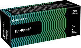 Де-Криз 5мг+10мг 30 шт. таблетки
