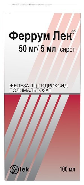 Феррум лек 50мг/5мл 100мл сироп Феррум лек 50мг/5мл 100мл сироп