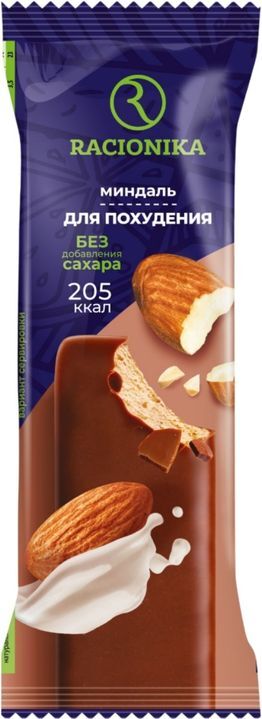 Рационика диет батончик глазированный со вкусом миндаля 60г