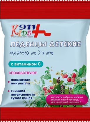 911 кидс леденцы детские чабрец/душица/мед с витамином с 50г 911 кидс леденцы детские чабрец/душица/мед с витамином с 50г