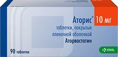Аторис 10мг 90 шт. таблетки покрытые пленочной оболочкой Крка, д.д., Ново место Аторис 10мг 90 шт. таблетки покрытые пленочной оболочкой Крка, д.д., Ново место